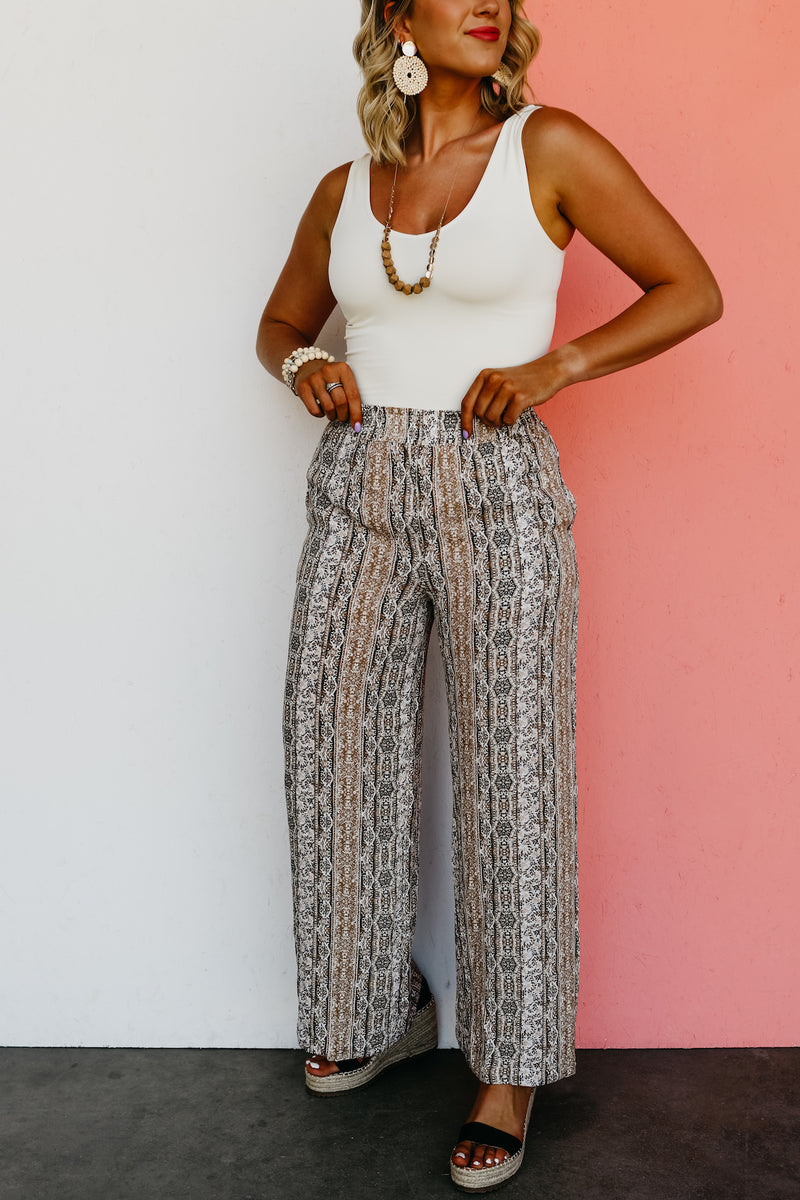 The Margot Wide Leg Print Pants - FINAL SALE