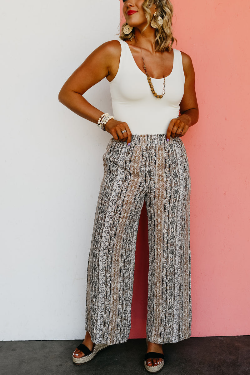 The Margot Wide Leg Print Pants - FINAL SALE