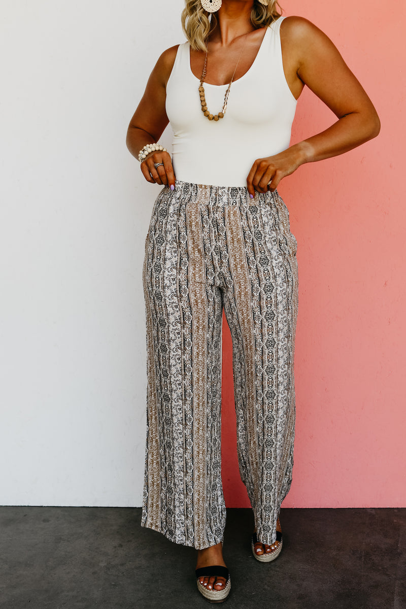 The Margot Wide Leg Print Pants - FINAL SALE