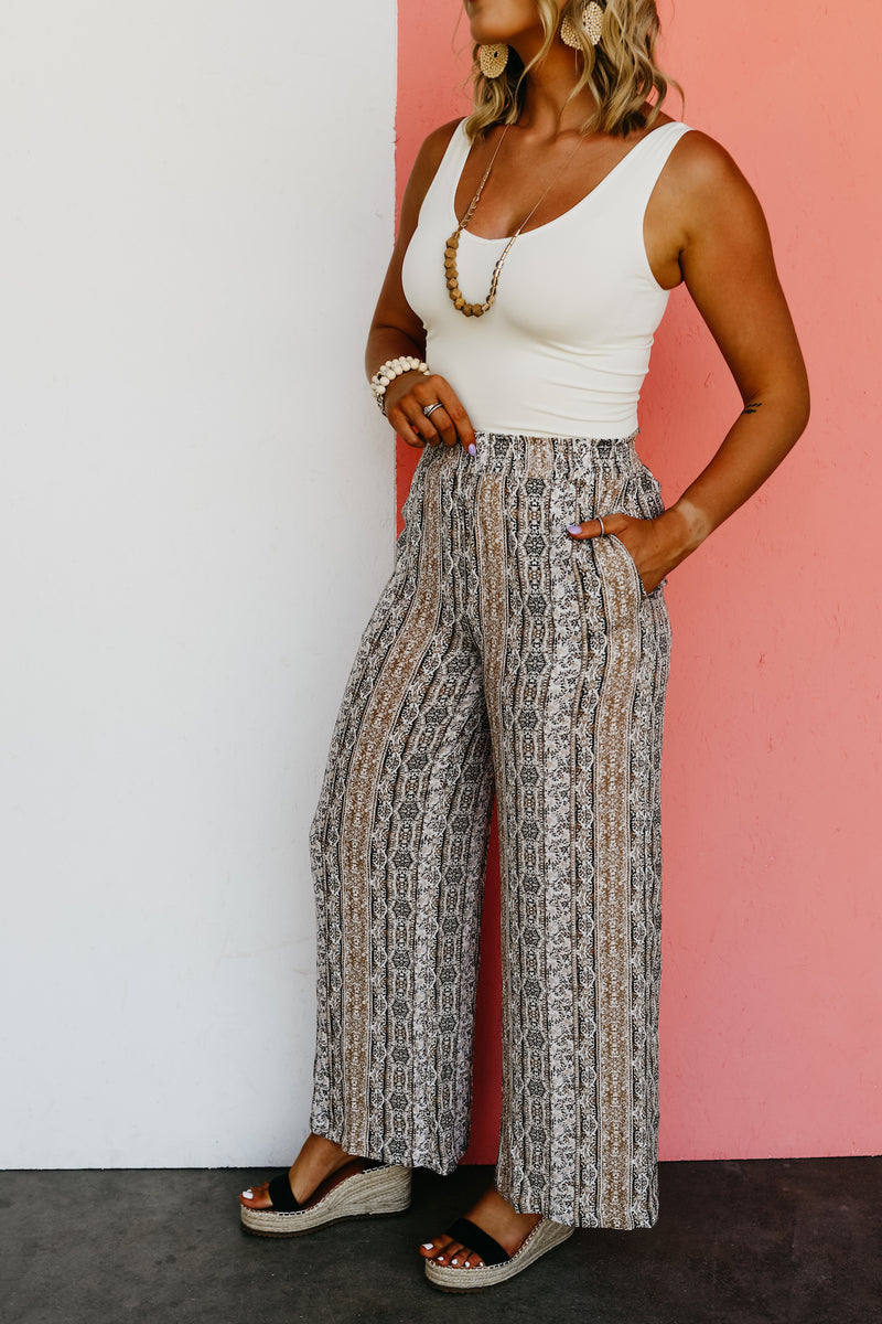 The Margot Wide Leg Print Pants - FINAL SALE