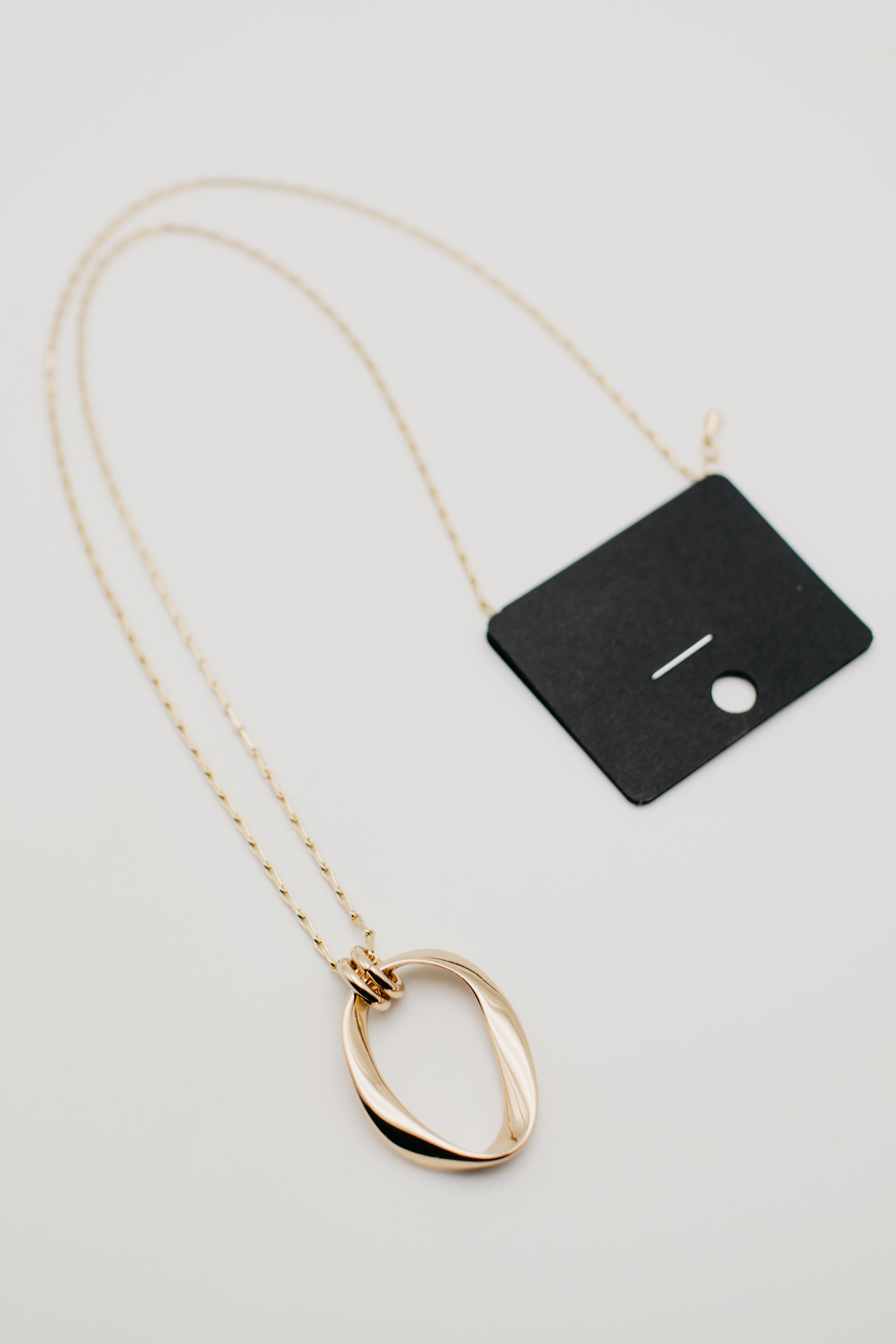 The Raina Twisted Oval Pendant Necklace