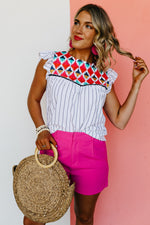 The Malaya Embroidered Flutter Sleeve Blouse - FINAL SALE