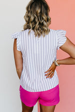 The Malaya Embroidered Flutter Sleeve Blouse - FINAL SALE