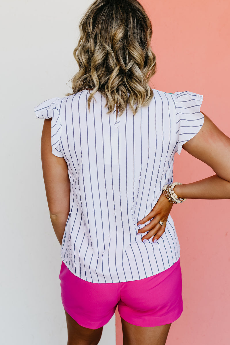 The Malaya Embroidered Flutter Sleeve Blouse - FINAL SALE