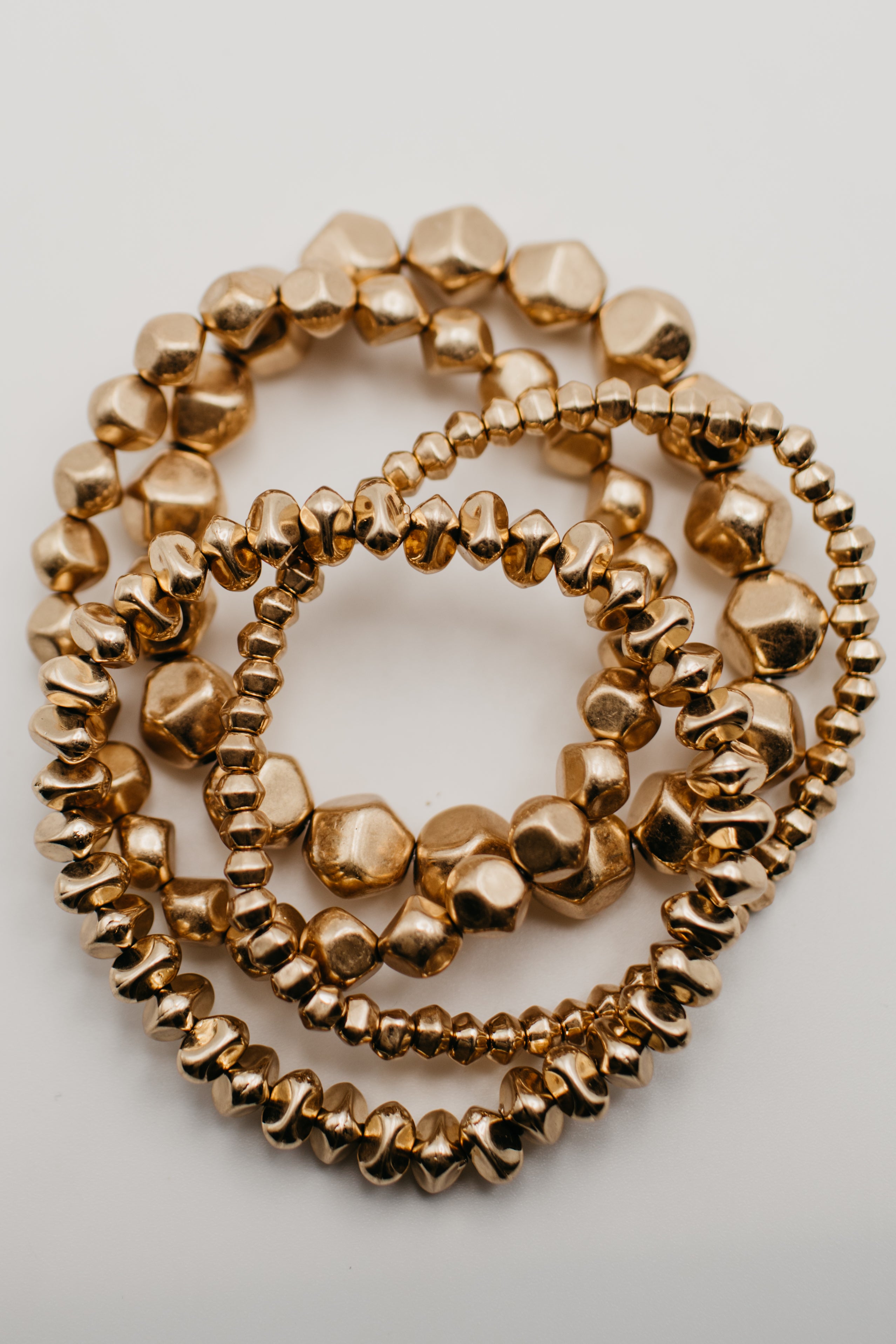 The 4 Row Hollow Bead Stretch Bracelet