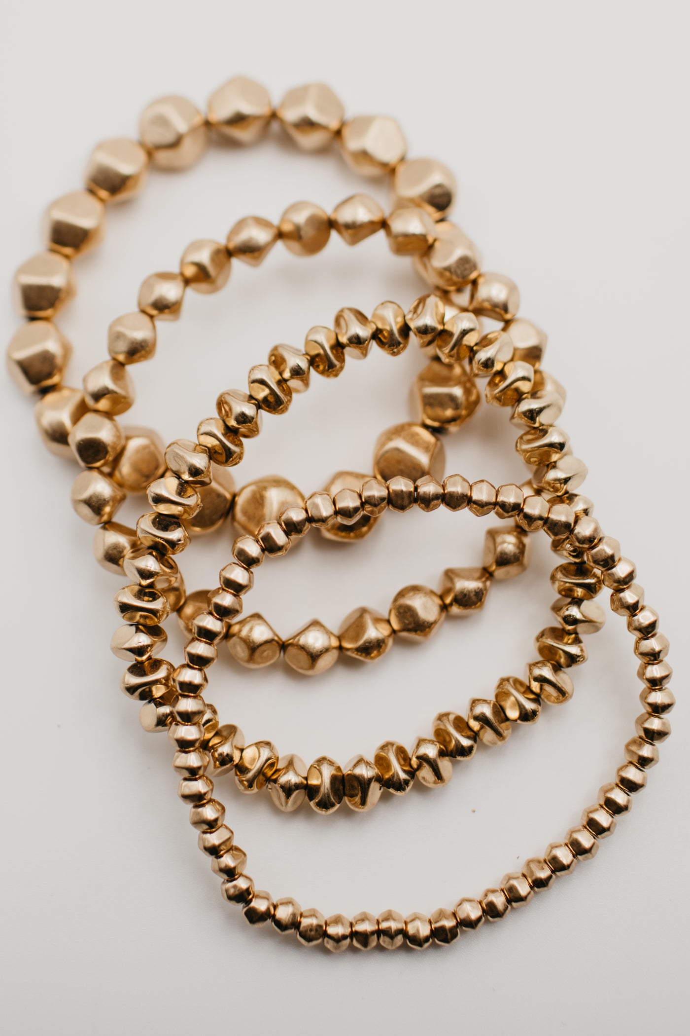 The 4 Row Hollow Bead Stretch Bracelet