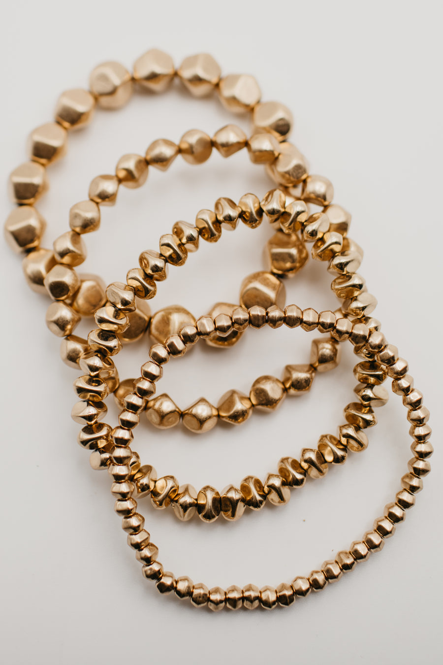 The 4 Row Hollow Bead Stretch Bracelet