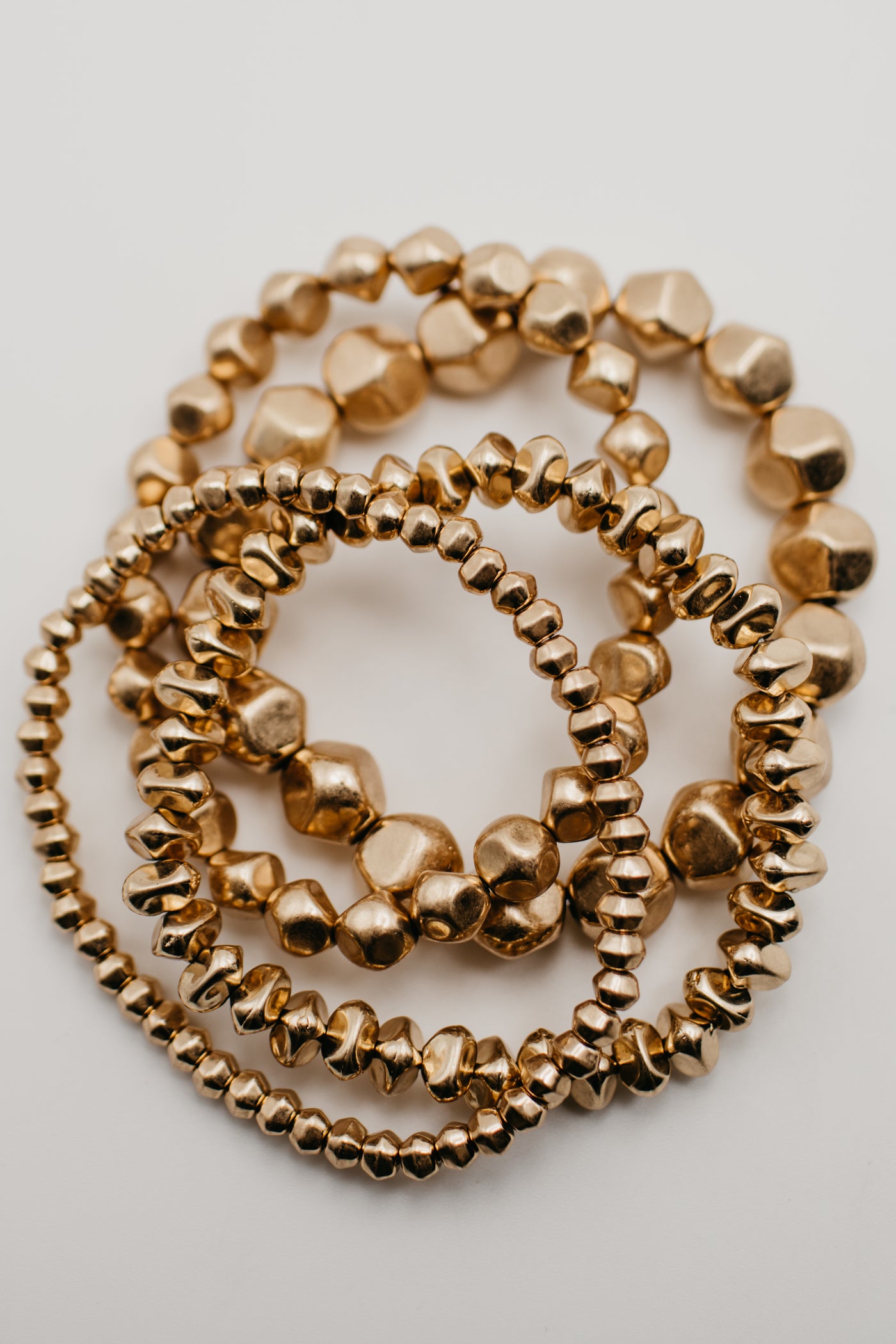 The 4 Row Hollow Bead Stretch Bracelet