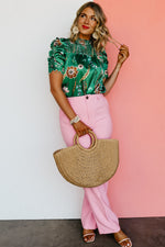 The Kasen Floral Ruched Sleeve Blouse - FINAL SALE