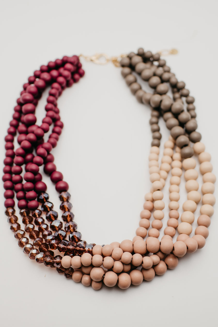 The Mona Wood Glass Bead Necklace