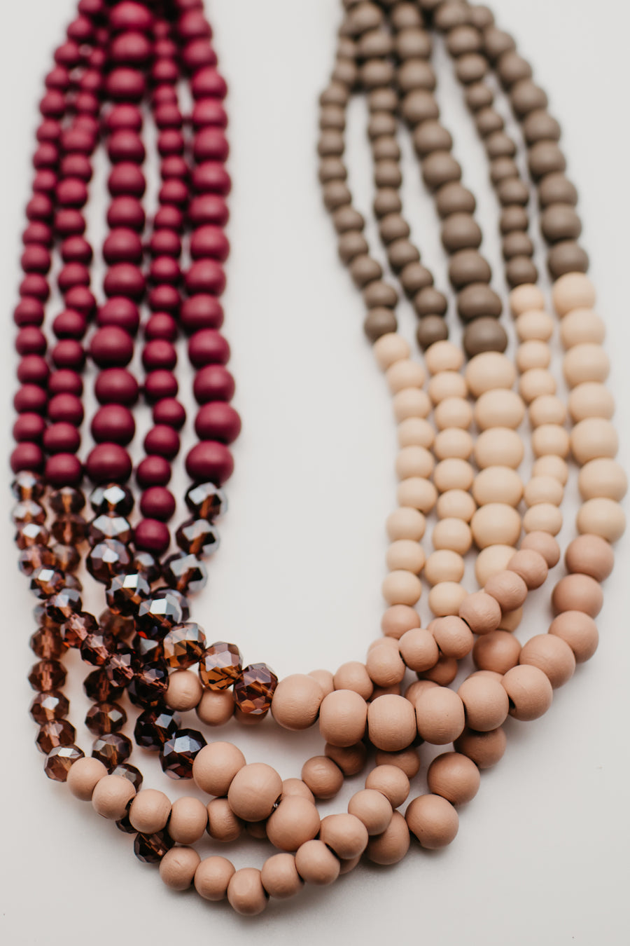 The Mona Wood Glass Bead Necklace