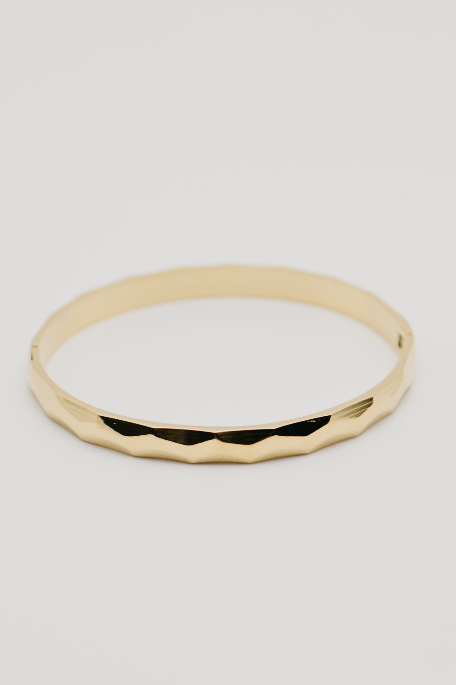 The Roth Stainless Steel Hammered Bangle Bracelet