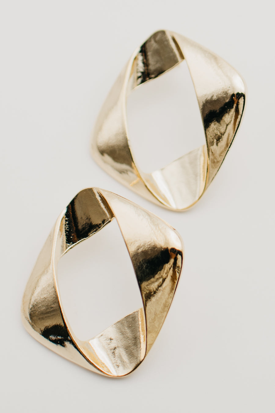 The Sinn Folded Flat Hoop Stud Drop Earrings