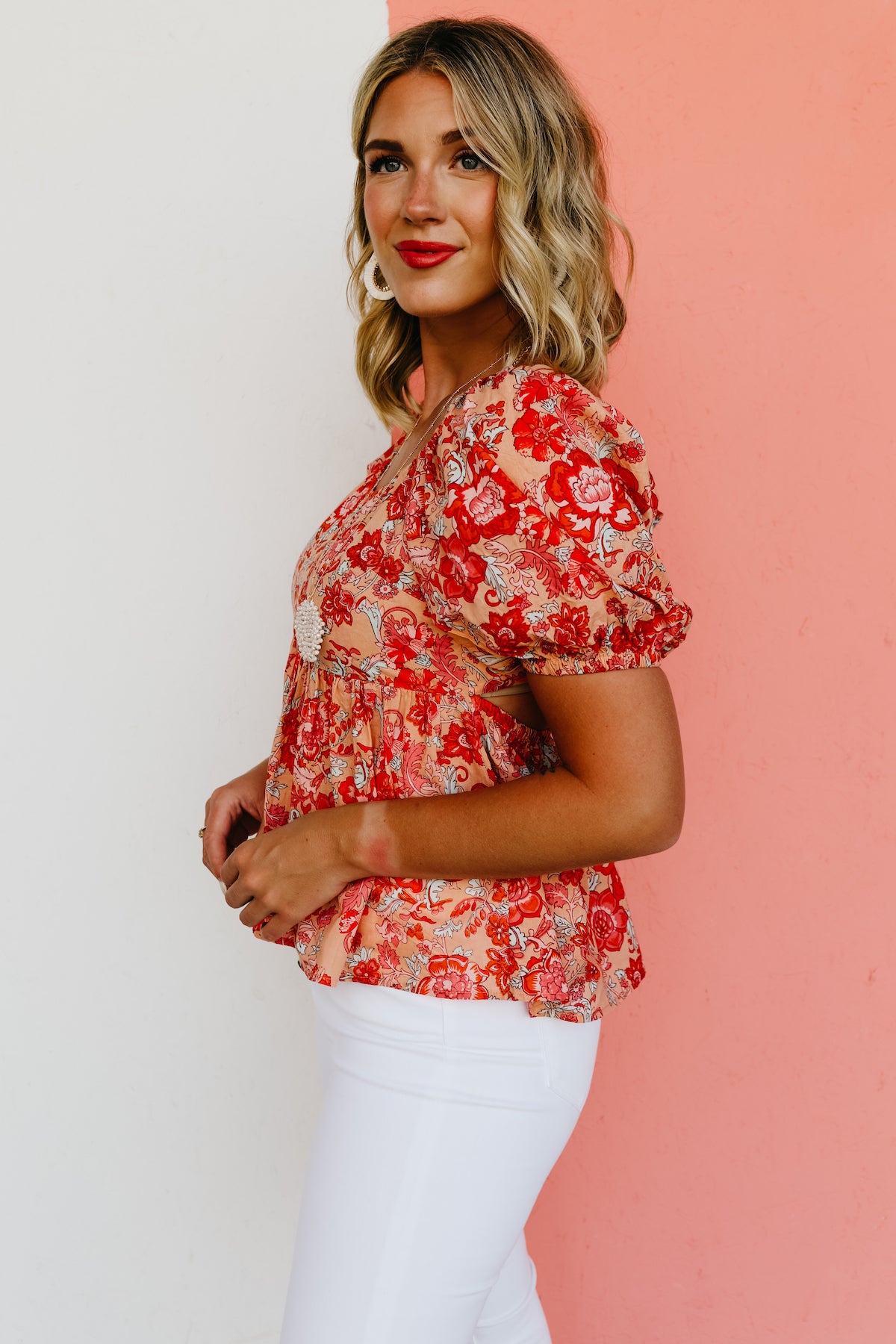 The Scott Floral Tie Back Top - FINAL SALE