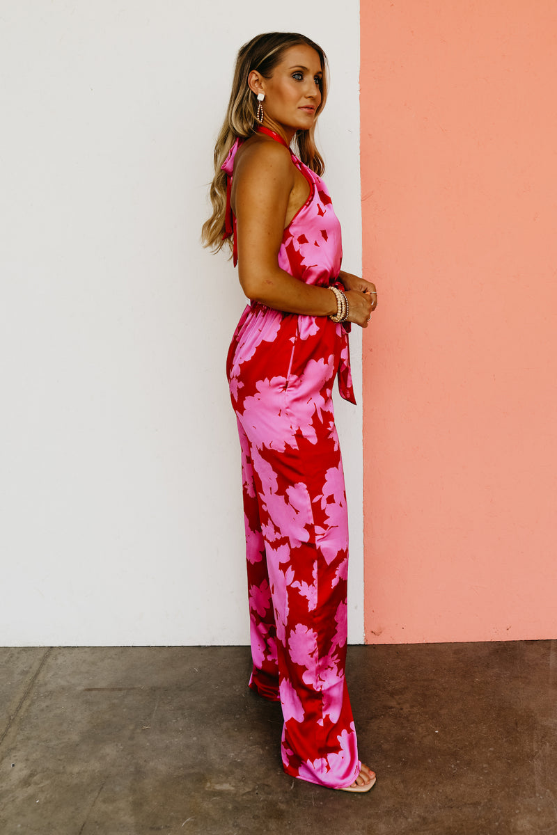 The Savanna Floral Halter Jumpsuit