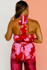 The Savanna Floral Halter Jumpsuit