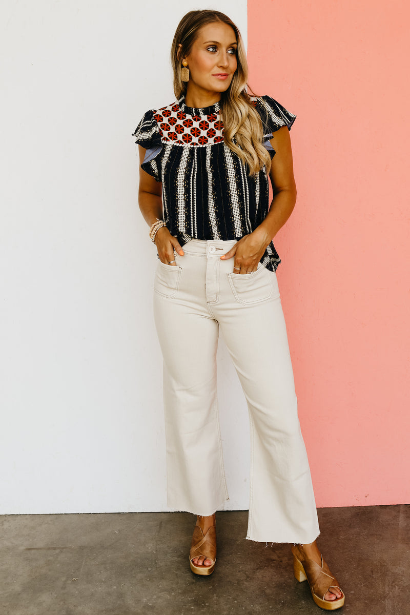 The Kaylie Mixed Print Top
