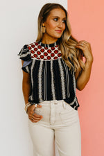 The Kaylie Mixed Print Top