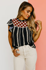 The Kaylie Mixed Print Top