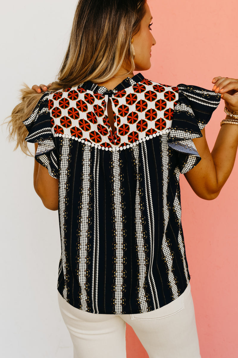 The Kaylie Mixed Print Top