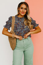 The Paityn Floral Ruffle Neck Woven Blouse