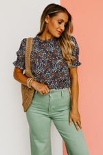 The Paityn Floral Ruffle Neck Woven Blouse