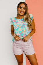 The Sariah Flutter Sleeve Floral Blouse