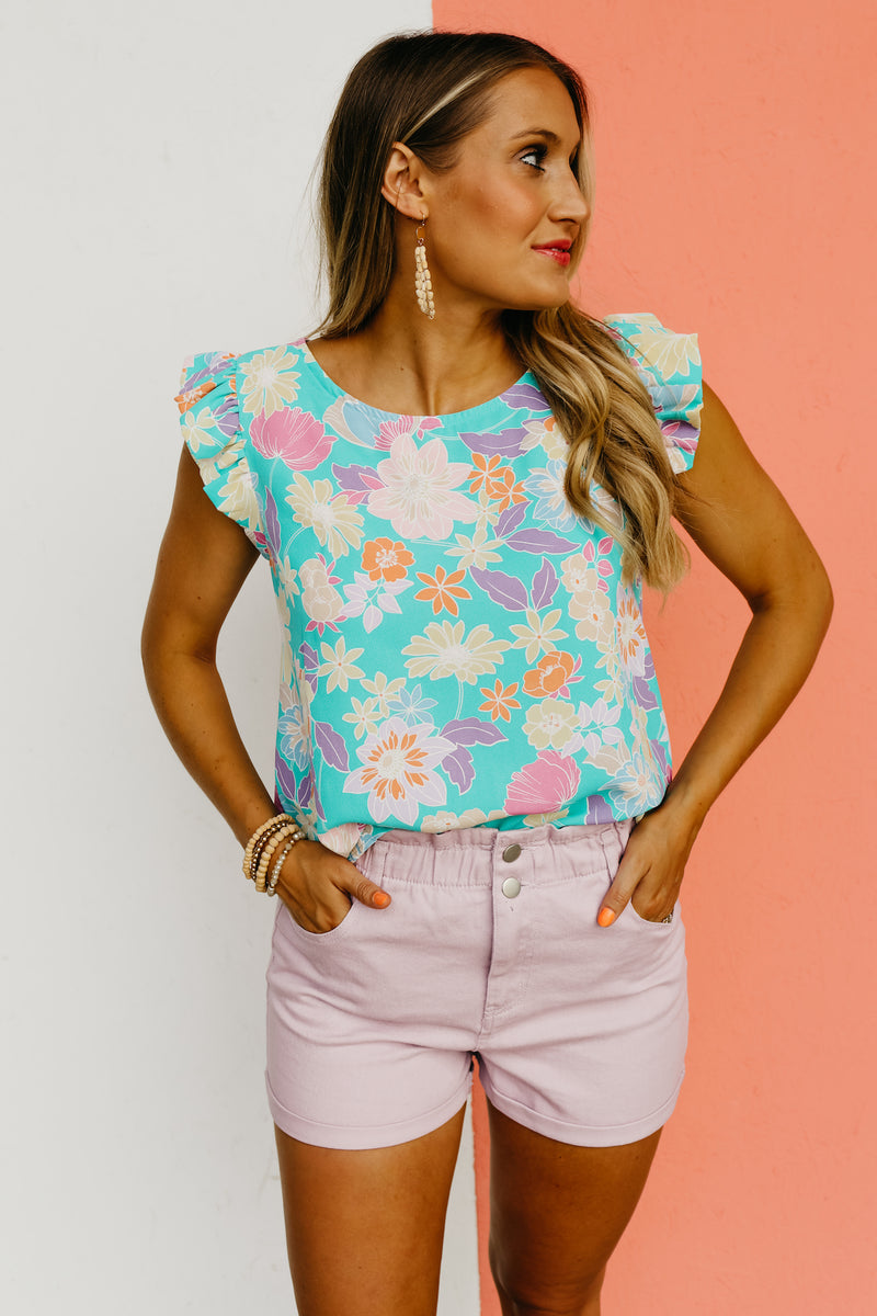 The Sariah Flutter Sleeve Floral Blouse