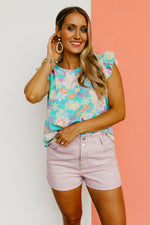 The Sariah Flutter Sleeve Floral Blouse