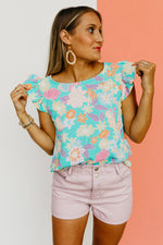 The Sariah Flutter Sleeve Floral Blouse