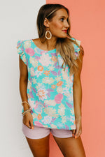The Sariah Flutter Sleeve Floral Blouse