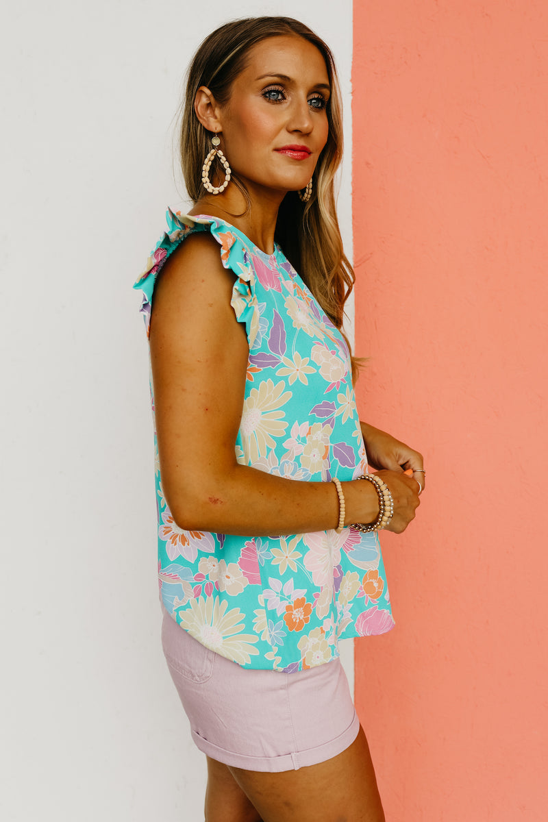 The Sariah Flutter Sleeve Floral Blouse