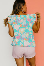 The Sariah Flutter Sleeve Floral Blouse