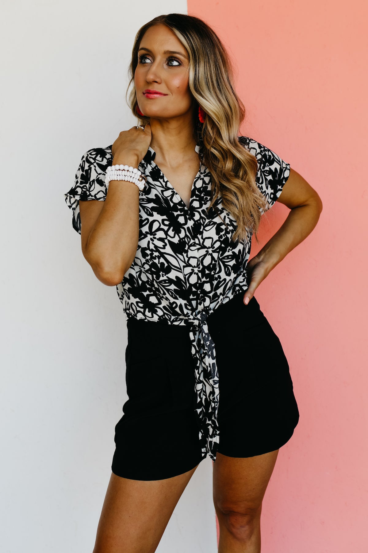 The Ruben Floral Tie Front Top - FINAL SALE