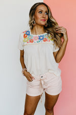 The Musa Floral Embroidered Top - FINAL SALE