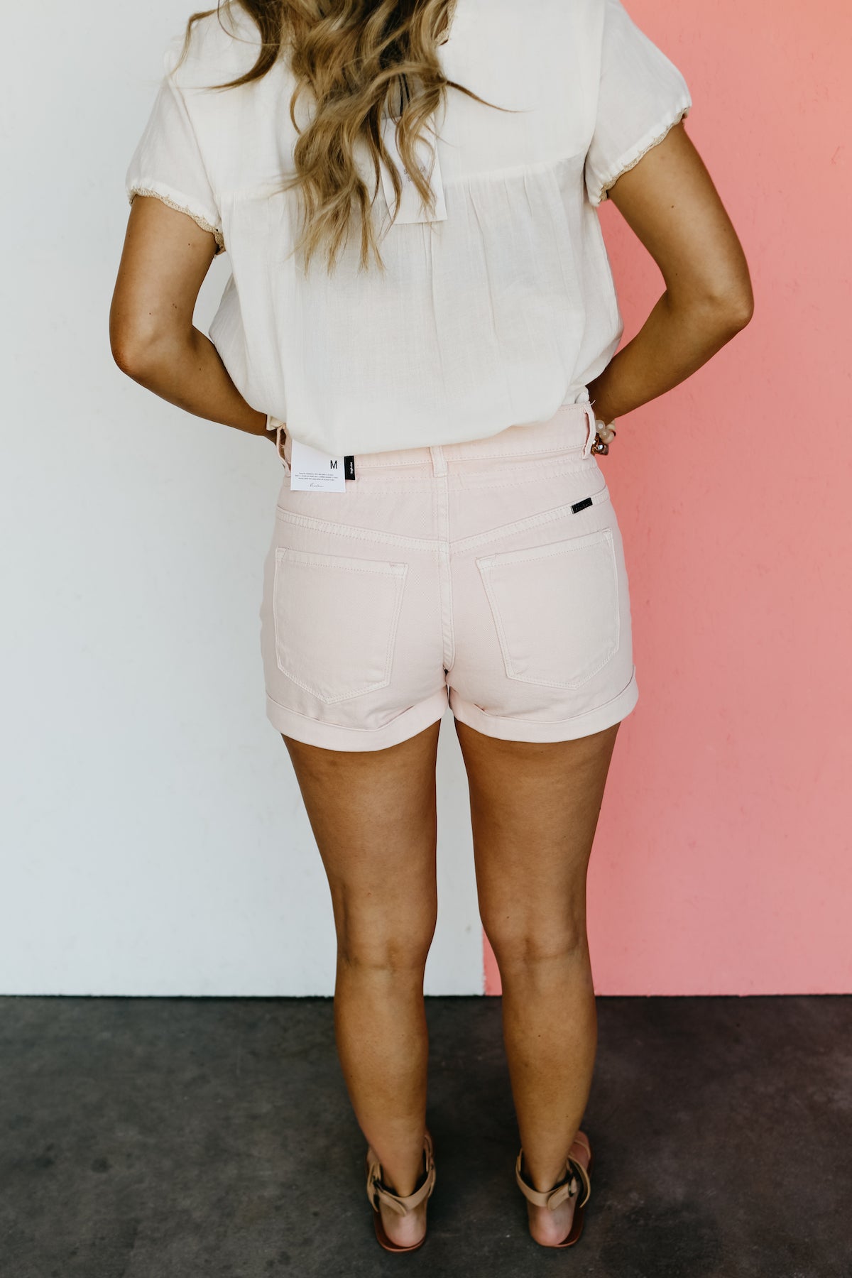 Kan Can Denim | High Rise Belted Shorts - KC6355PK - FINAL SALE