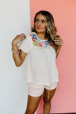 The Musa Floral Embroidered Top - FINAL SALE