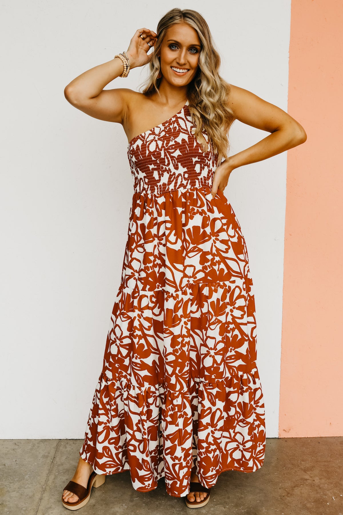 The Marida Floral One Shoulder Maxi Dress  - FINAL SALE