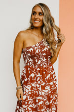 The Marida Floral One Shoulder Maxi Dress