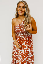 The Marida Floral One Shoulder Maxi Dress