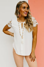 The Kade Crochet Sleeve Blouse