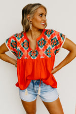 The Kaliyah Embroidered Tassel Tie Top