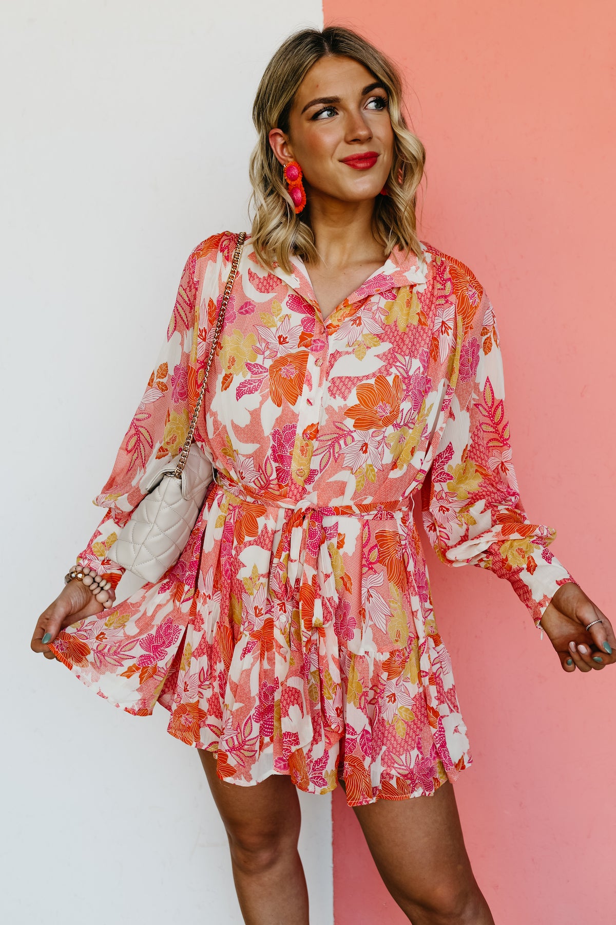 The Pedro Floral Tie Waist Mini Dress - FINAL SALE