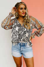 The Rayan Tassel Tie Paisley Print Blouse