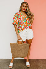 The Marcelo Puff Sleeve Floral Blouse