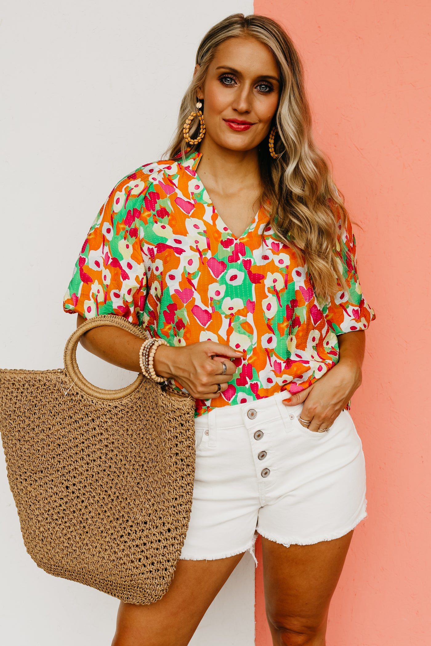 The Marcelo Puff Sleeve Floral Blouse  - FINAL SALE