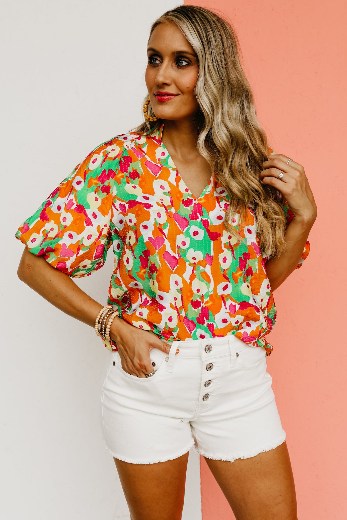 The Marcelo Puff Sleeve Floral Blouse  - FINAL SALE