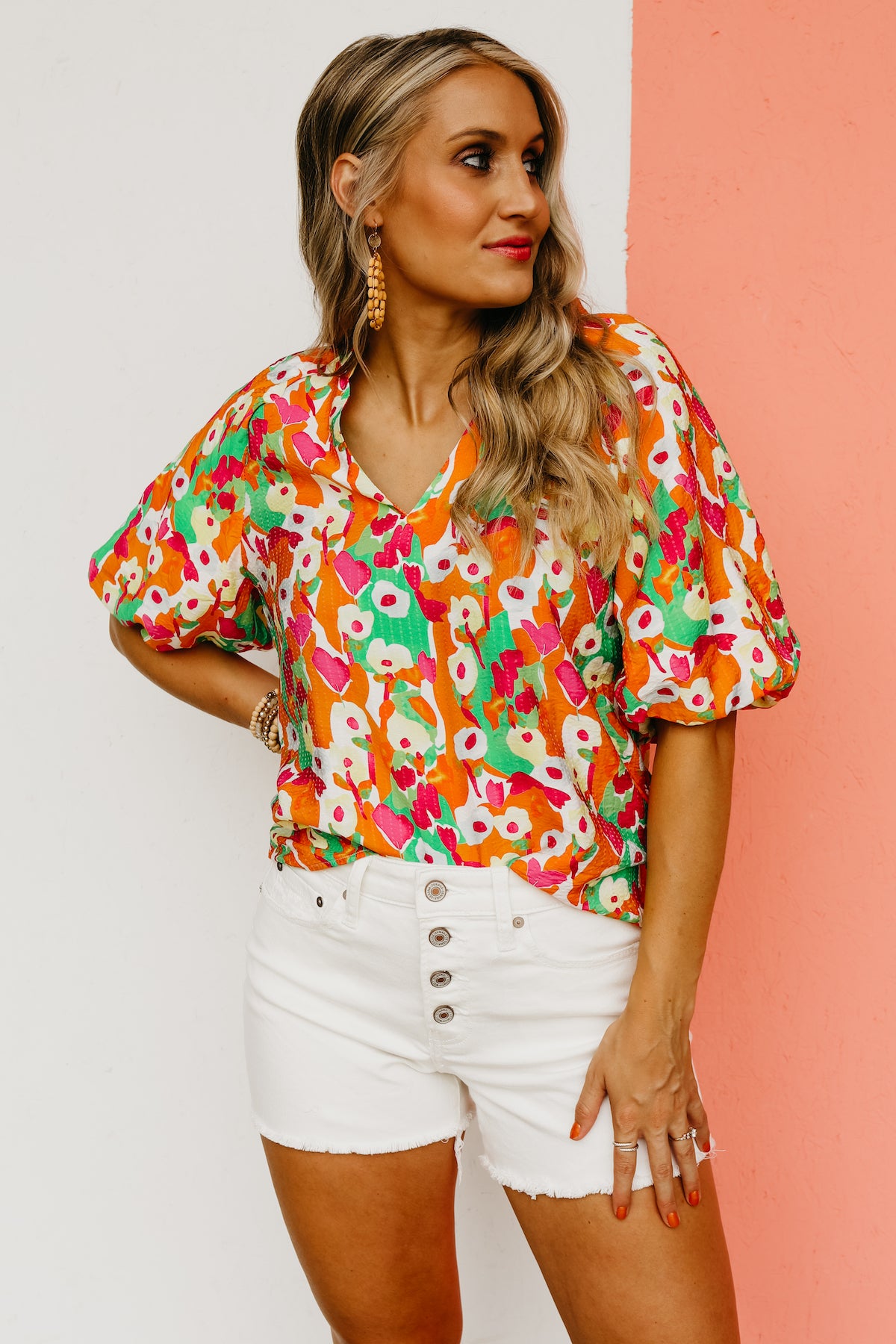 The Marcelo Puff Sleeve Floral Blouse  - FINAL SALE