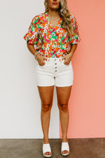 The Holly Frayed Hem Stretch Denim Shorts