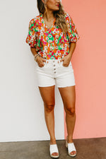 The Holly Frayed Hem Stretch Denim Shorts